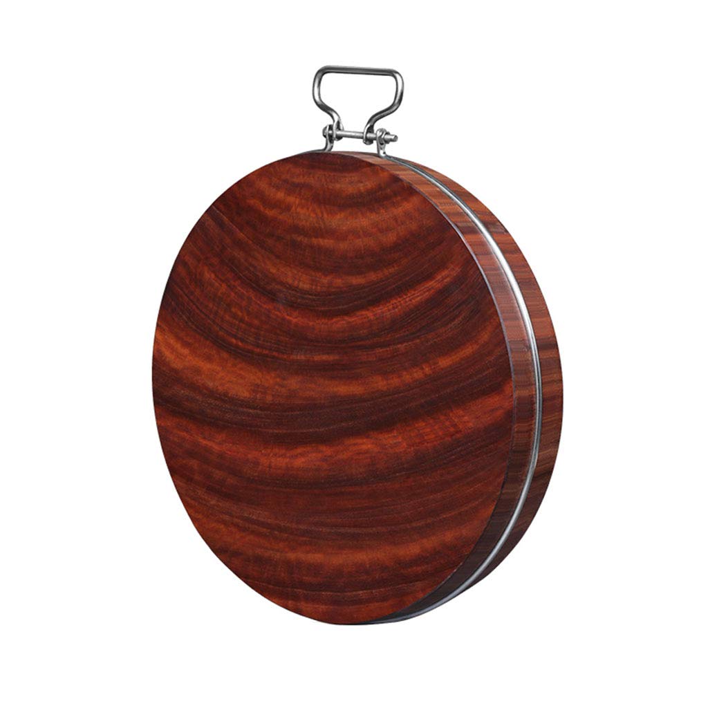 Premium Round Solid Wood Cutting Board - 5cm Thick Natural Wood Chopping Block with Hanging Hole for Chefs, Restaurants & Home Kitchens | Perfect for Meat, Vegetables & Baking Prep