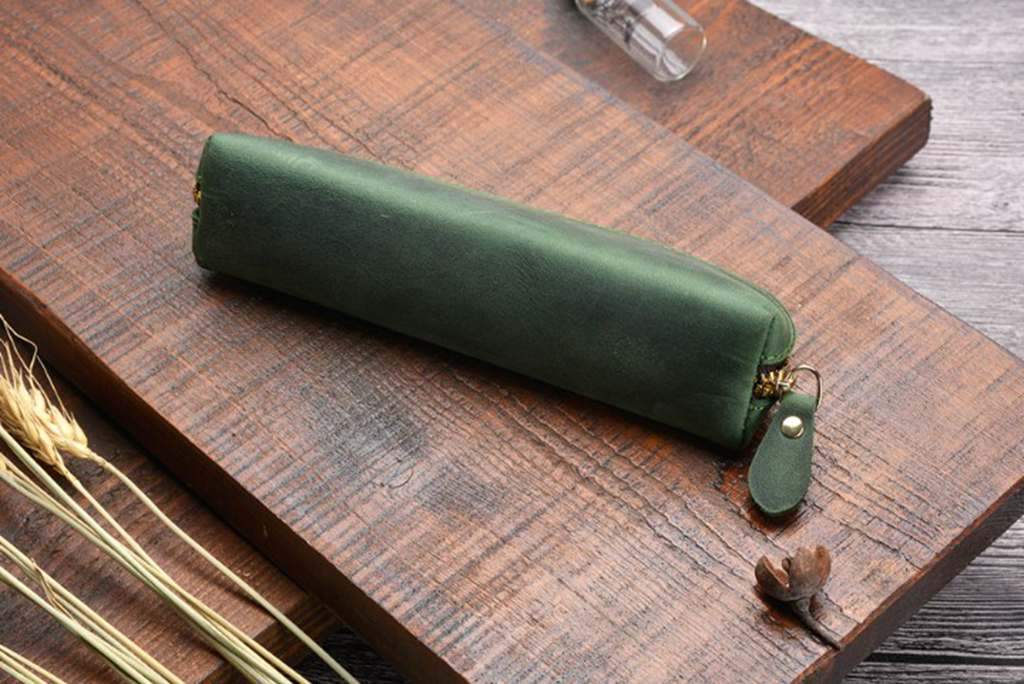 Personalized Engraved Leather Pencil Case - Custom Name Pouch for School, Office & Travel - Durable Zippered Stationery Organizer for Pens, Markers & Art Supplies