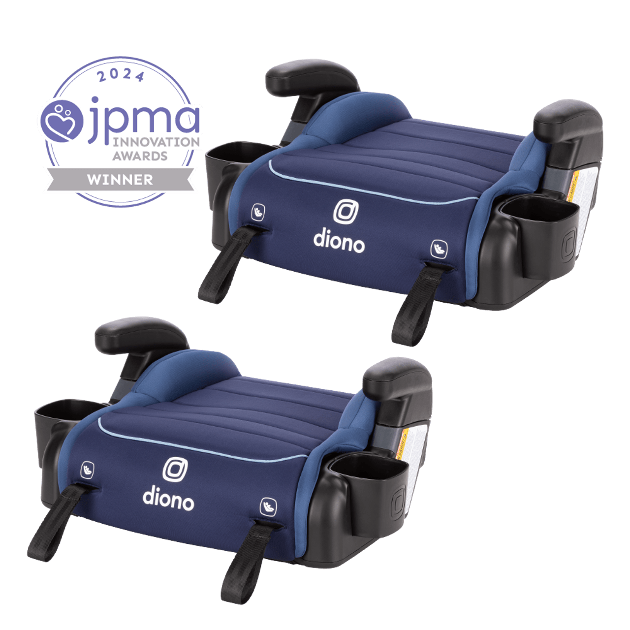 Diono Connect3® RXT Backless Booster Car Seat with LATCH System - 2 Pack for Kids Travel Safety | Perfect for School Carpool & Family Road Trips