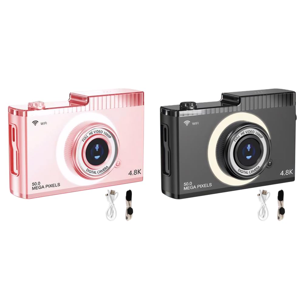 LYEAA 4K 50MP Digital Camera with 8x Zoom, Auto Focus, WiFi & Fill Light - HD Vlogging Camera for YouTube, Travel Photography & Family Events