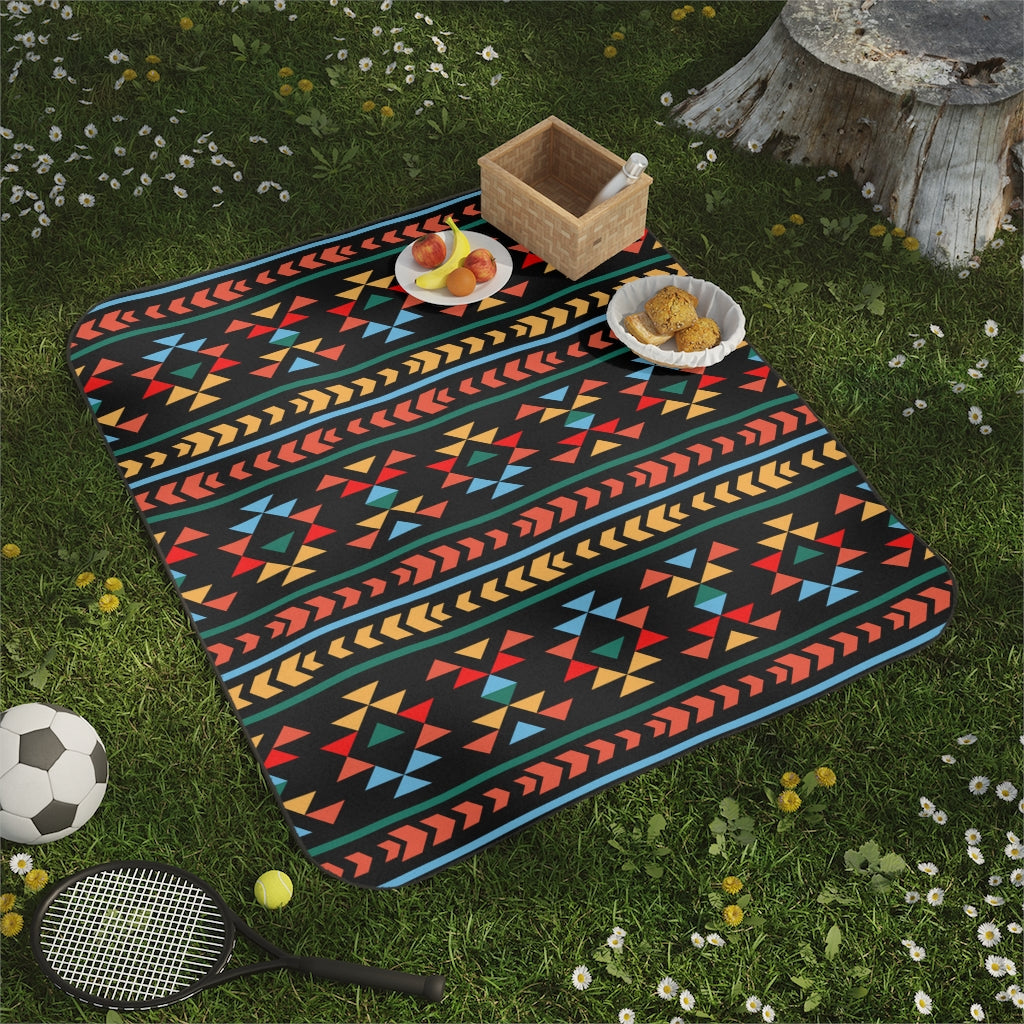Waterproof Picnic Blanket with Carry Strap - Night Canyon Pattern Outdoor Beach Blanket for Park, Camping & Picnics - Portable Ground Cover for Hiking, Concerts & Beach Days