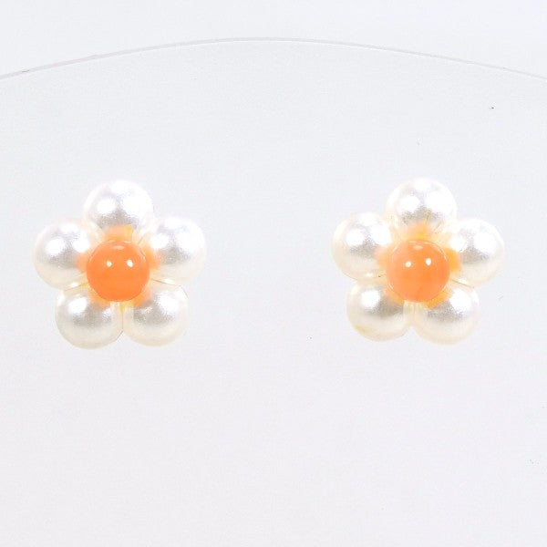 18K Yellow Gold Coral Pearl Earrings for Women - Elegant Dangle Drop Earrings for Wedding, Party & Special Occasions
