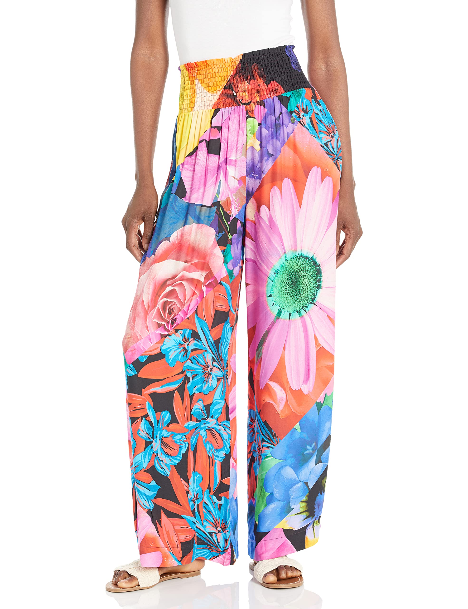 Desigual Women's High Waisted Stretch Trousers - Comfortable Slim Fit Pants for Work, Office & Casual Wear | Perfect for Business Attire, Travel & Everyday Outfits