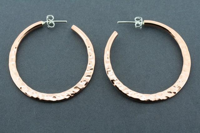 Large Flattened Battered Copper Hoop - Perfect for DIY Jewelry Making, Home Decor, and Craft Projects