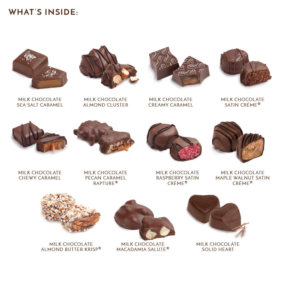 Ethel M Chocolates Deluxe 24-Piece Gourmet Chocolate Assortment Box - Premium Milk Chocolate Collection with Rich Fillings - Perfect for Gifts, Parties & Special Occasions