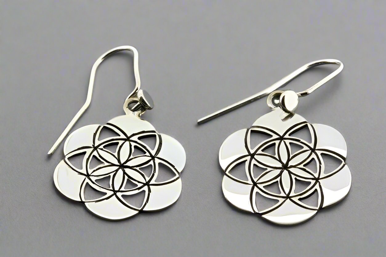 Sterling Silver Flower Mosaic Earrings for Women - Elegant Boho Jewelry Gift for Parties, Weddings & Everyday Wear