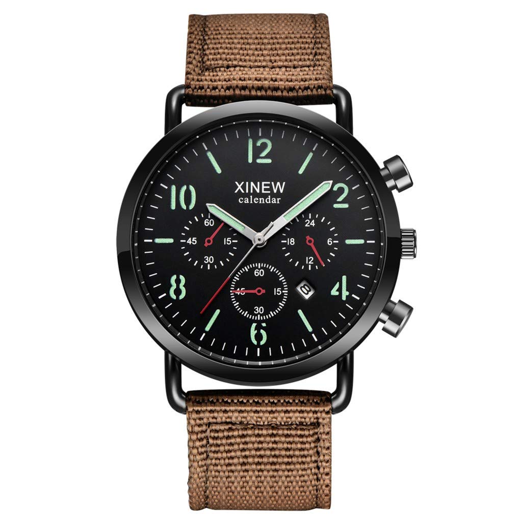 Men's Nylon Strap Digital Sports Watch - Waterproof Quartz Calendar Watch for Outdoor, Running, and Casual Wear