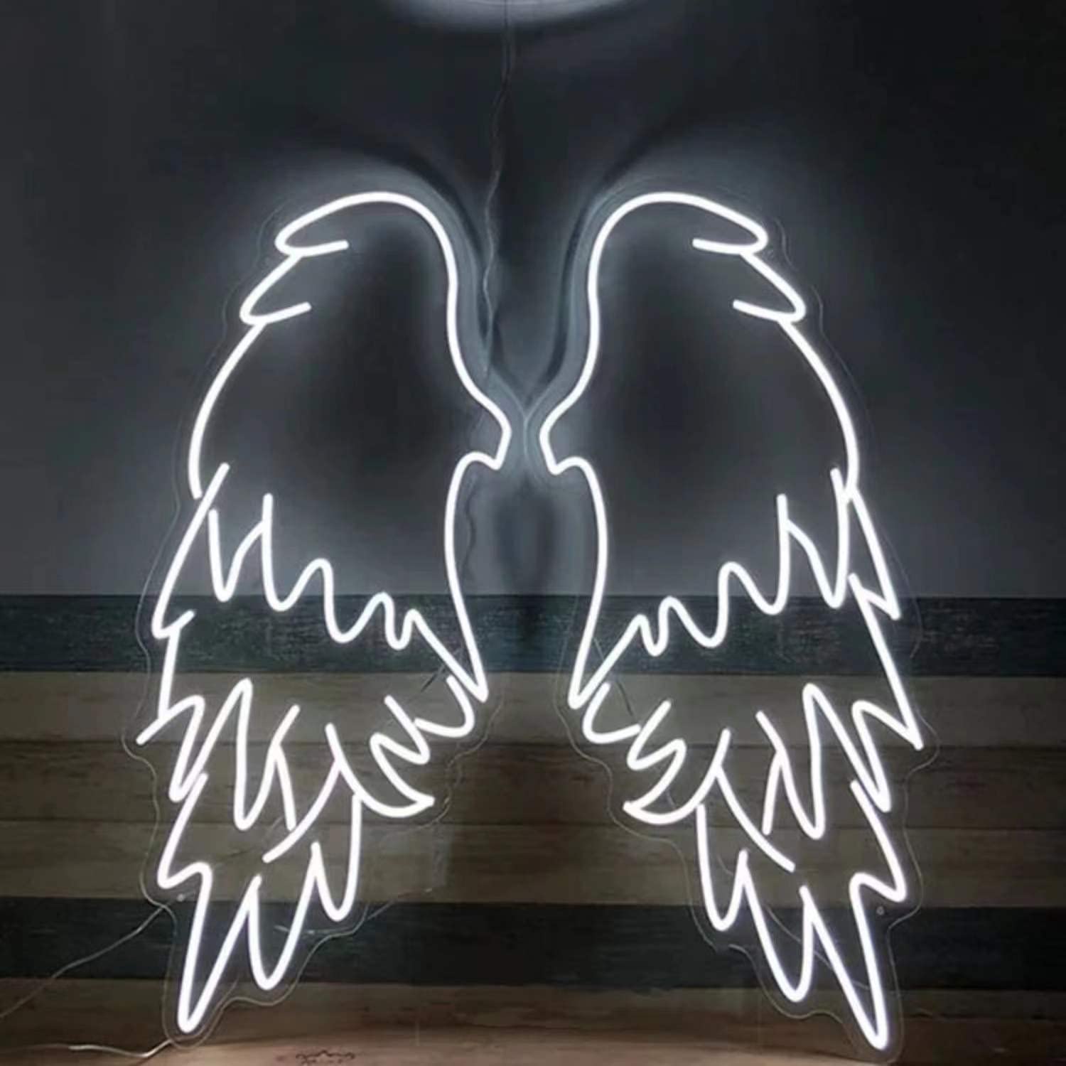 Custom Angel Wings Neon Sign - Personalized LED Wall Art for Home Bar, Pub & Party Decor - 40