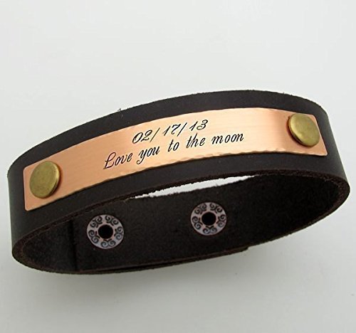 Custom Engraved Leather Bracelet for Men - Personalized Mens Jewelry Gift for Anniversary, Groomsmen & Special Occasions - Stylish Leather Wristband for Everyday Wear & Formal Events