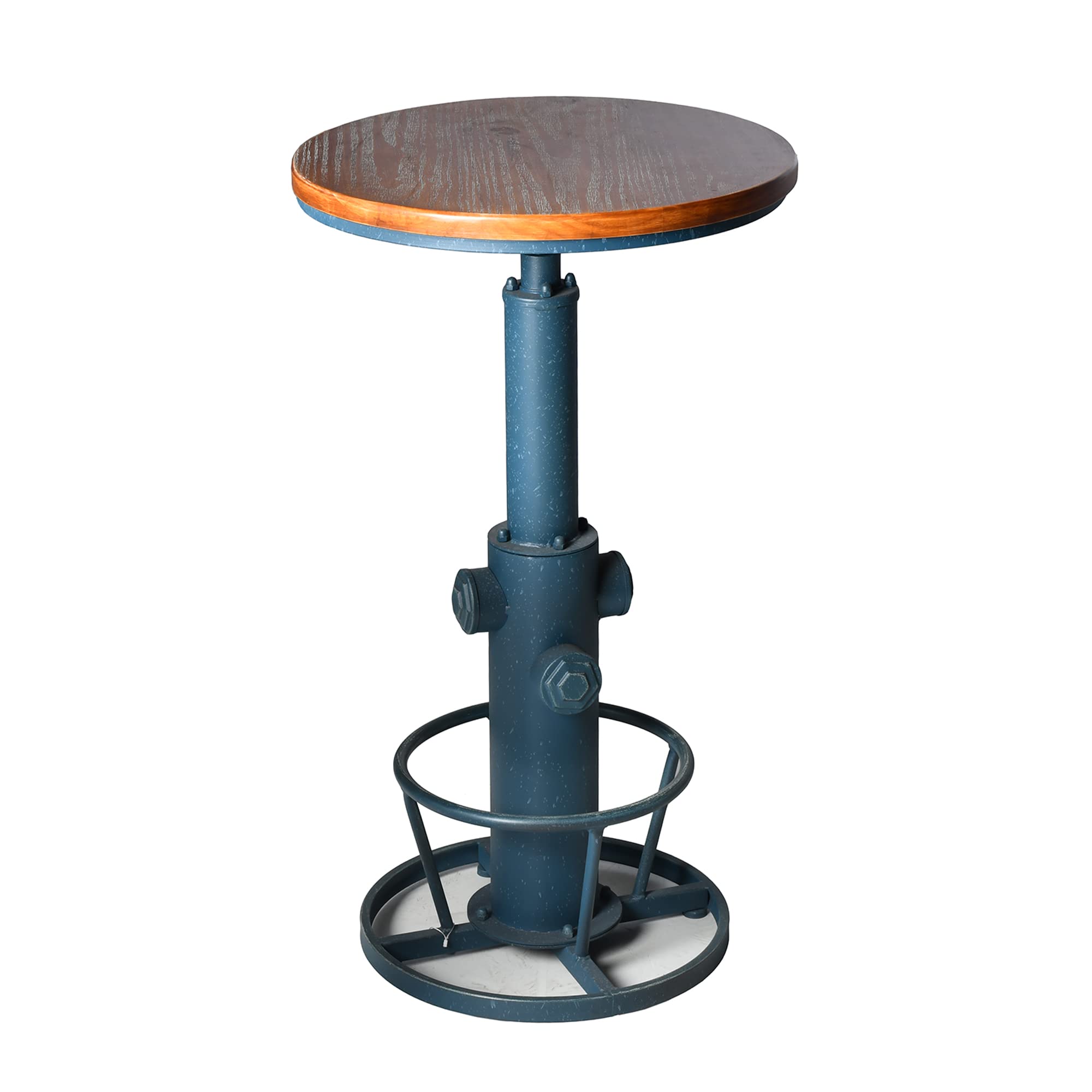 Adjustable 38.58-48.43 Inch Industrial Pub Table - Antique Blue Bar Height Dining Table for Kitchen, Coffee Shop & Bistro | Perfect for Home Bars, Restaurants & Outdoor Entertaining