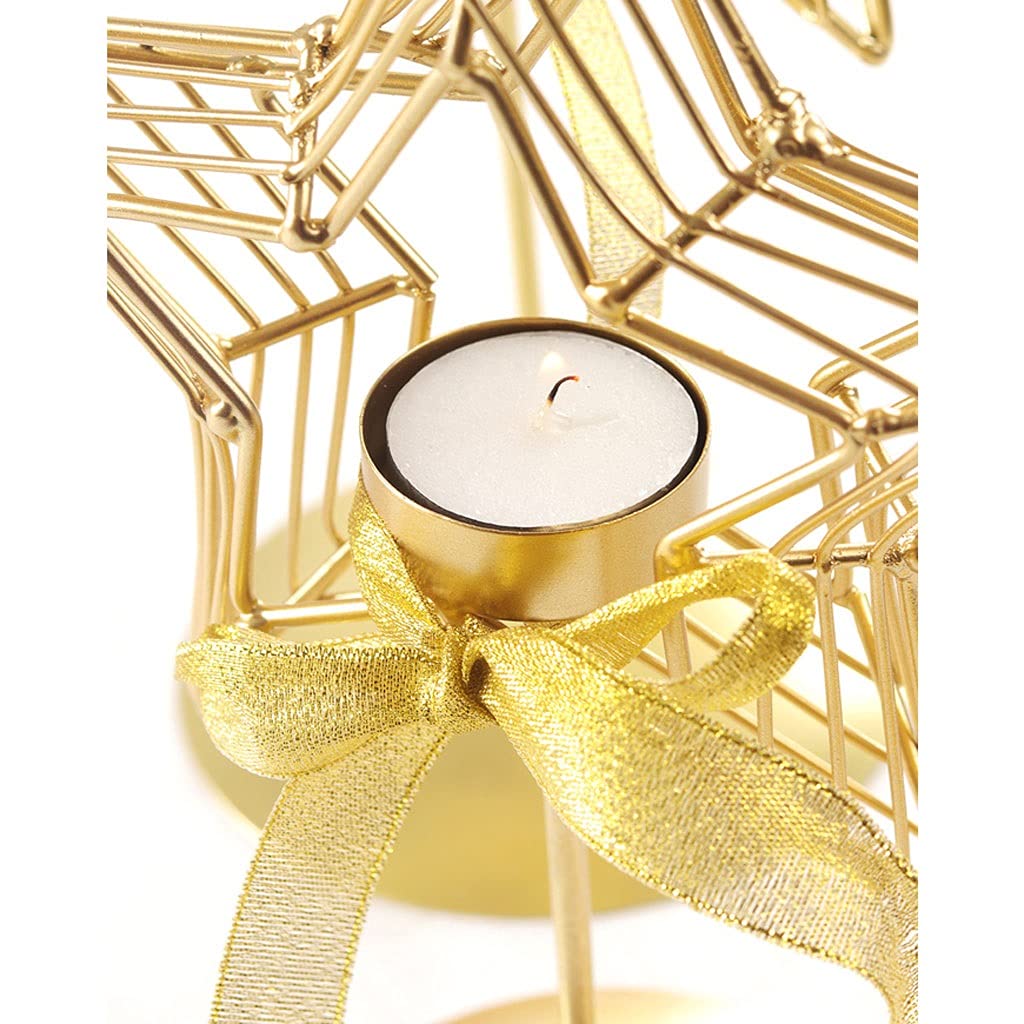 Wrought Iron Candle Holder - Elegant Candlestick for Christmas Decor, Home & Restaurant Table Centerpiece - Perfect for Romantic Candlelight Dinners, Holiday Parties & Wedding Decorations