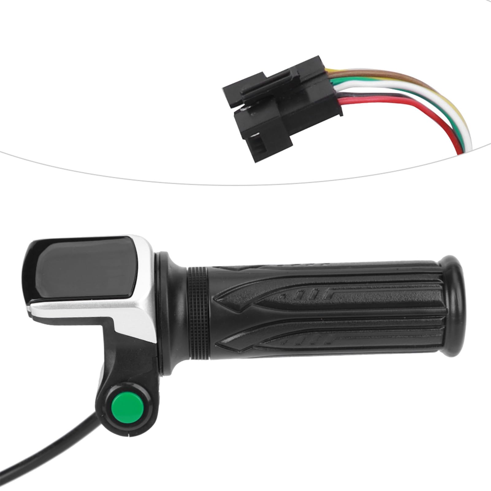 Electric Bike Throttle Handle with LCD Power Display & Switch - 5-Star Twist Grip for E-Bikes - Perfect for Commuting, Off-Roading & Urban Riding