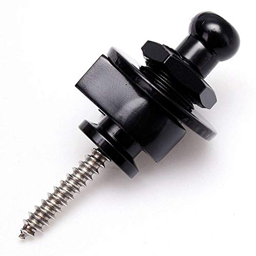2PCS Premium Guitar Strap Locks - Secure End Button for Guitar Straps (Black) - Prevent Accidental Drops for Electric & Acoustic Guitars - Perfect for Live Performances & Studio Sessions