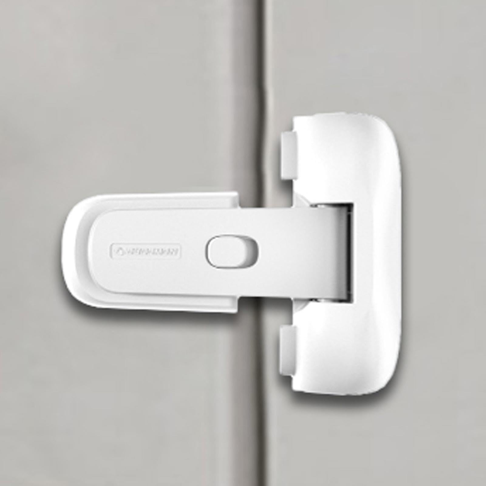 Kumprohu Child Proof Fridge Lock - Self-Adhesive Baby Safety Latch for Refrigerator & Freezer | Secure Cabinet Door Lock to Keep Kids, Toddlers, Pets Safe | Perfect for Kitchens, Daycares & Pet Owners