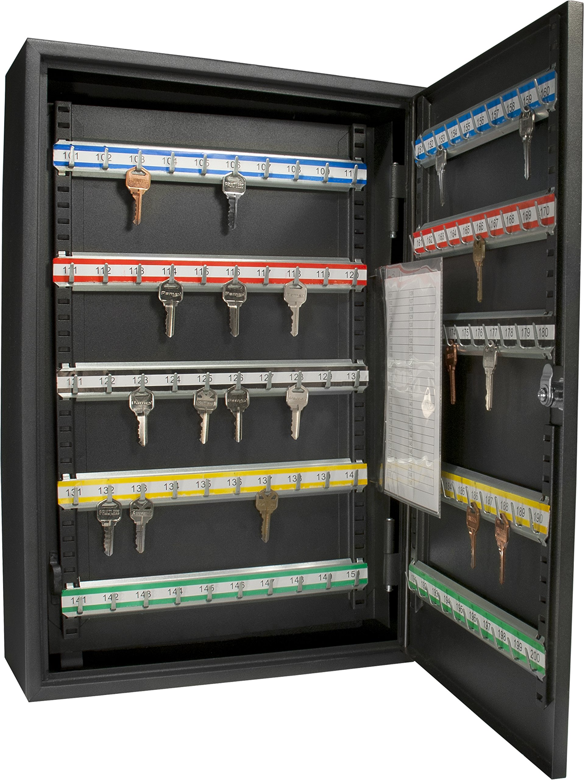 Barska 200 Position Adjustable Key Lock Cabinet - Secure Storage for Home, Office & Garage - Heavy Duty Steel Security Cabinet with Key Lock for Documents, Valuables & Tools