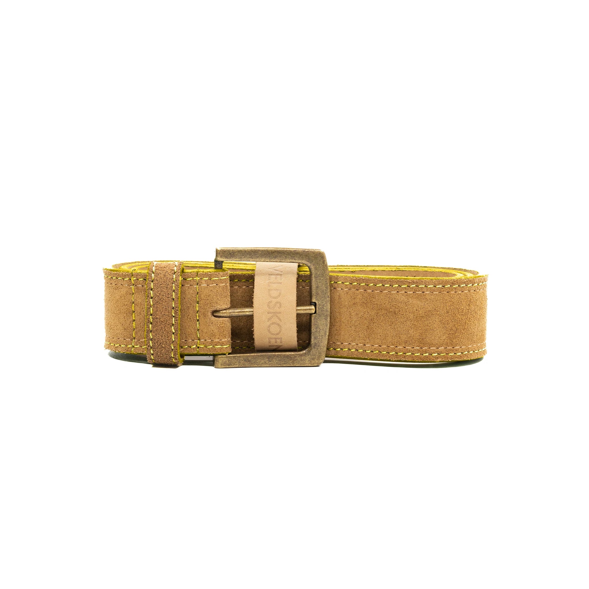 Vilakazi 40mm Genuine Leather Belt with Yellow Stitching - Stylish & Durable for Men's Casual & Business Wear