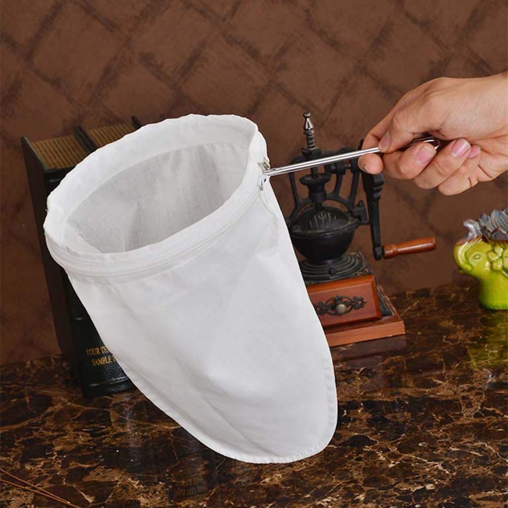 HUOFU Reusable Coffee & Tea Strainer - Fine Mesh Filter Bags with Metal Handle for French Press, Cold Brew & Pour Over - Eco-Friendly Dripper Cloth for Home & Office Use
