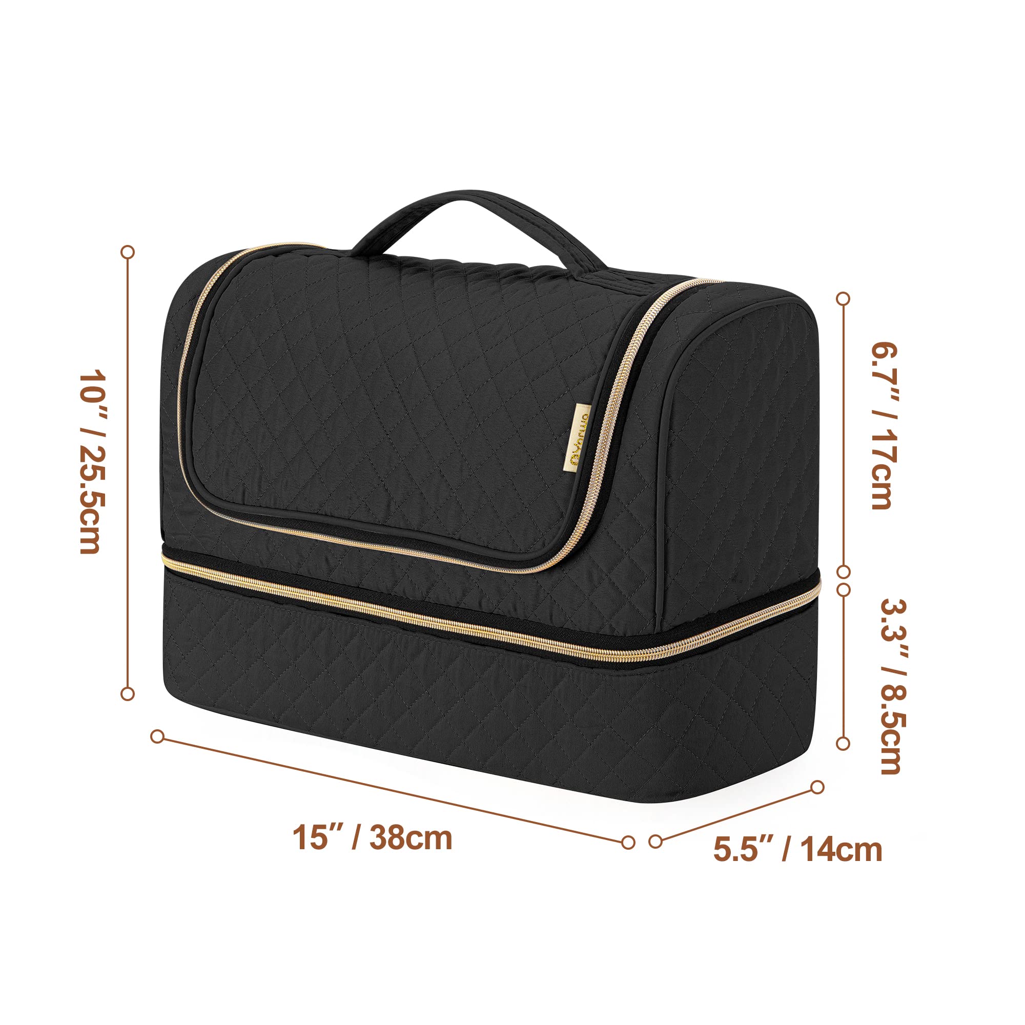 Dyson Airwrap Storage Bag - Double Layer Travel Case for Hair Styler & Accessories | Portable with Hanging Hook | Black (Bag Only) - Perfect for Travel & Home Organization