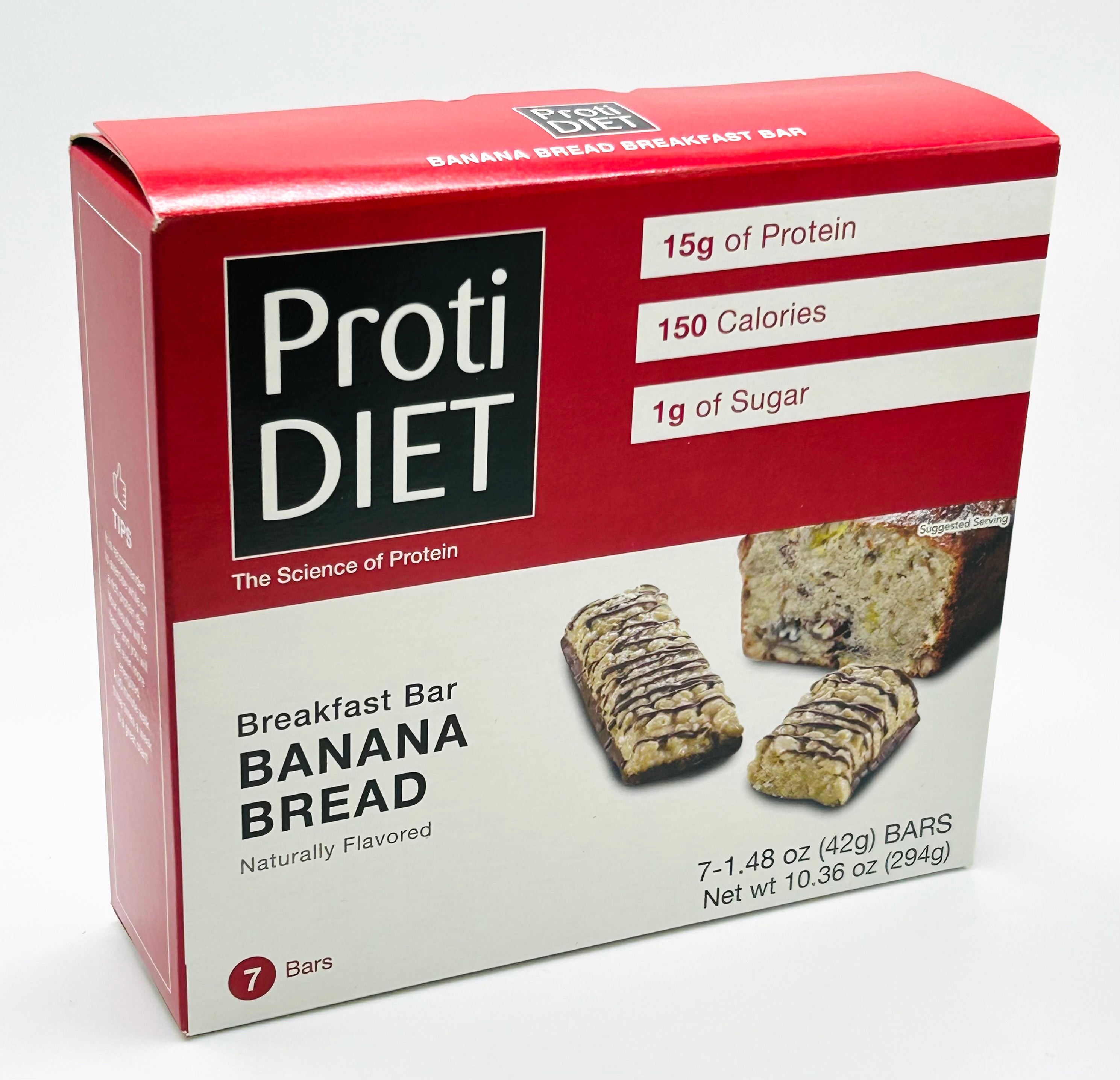 ProtiDiet Banana Bread Protein Bar - High Protein, Low Carb Snack for Weight Loss & Energy Boost | Perfect for Gym, Hiking & On-the-Go Nutrition