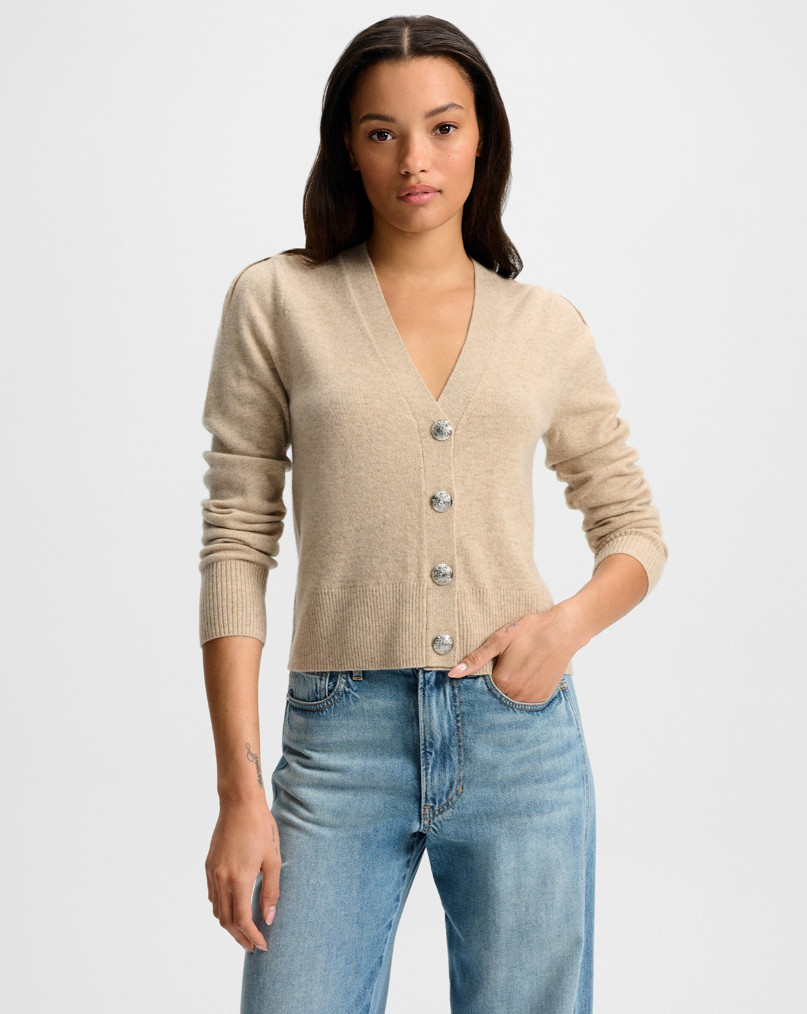 Luxury Solene Cashmere Cardigan for Women - Soft & Warm Winter Sweater - Perfect for Office, Travel & Cozy Evenings