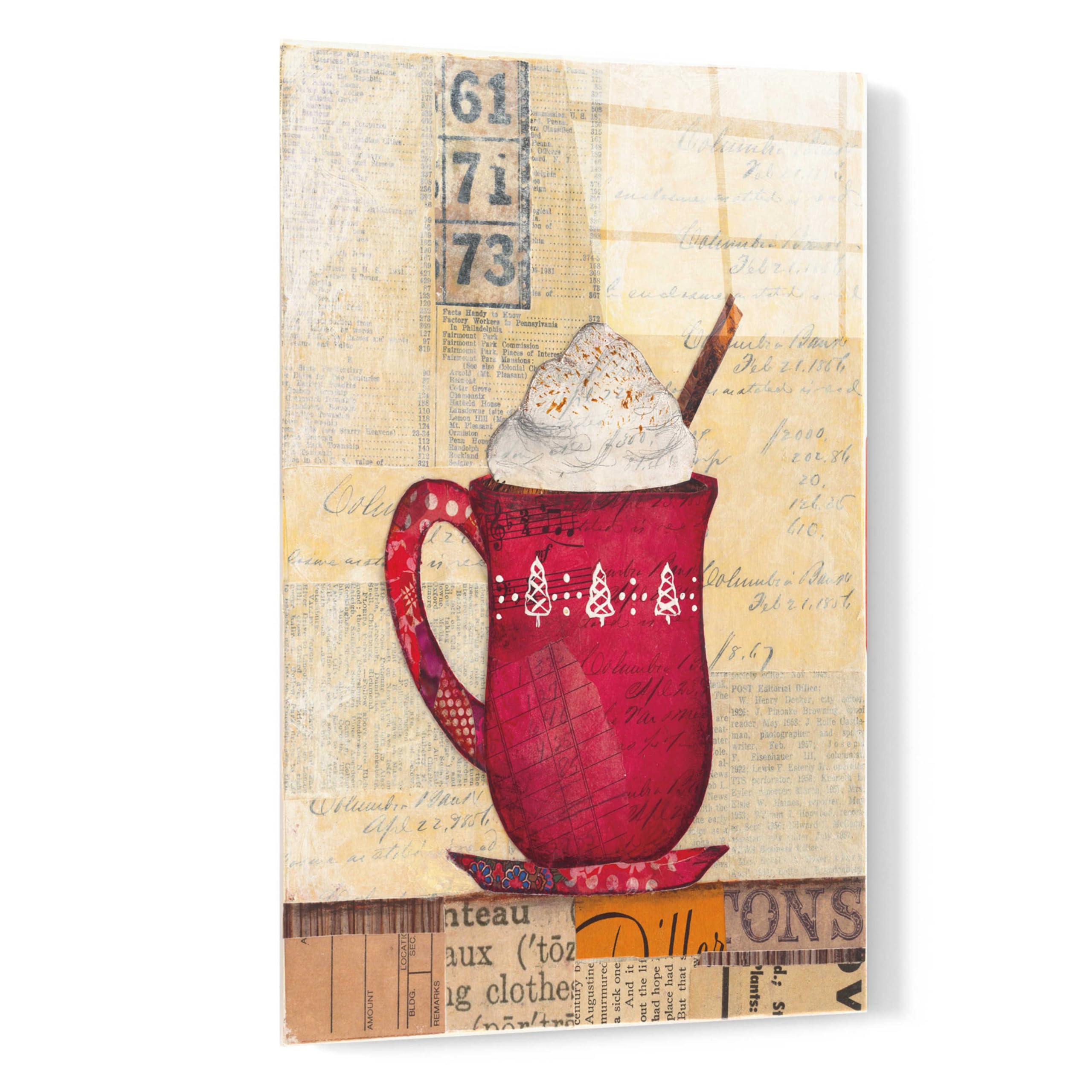 Cozy Cups III by Courtney Prahl - 16x24 Inch Acrylic Glass Wall Art Painting, Modern Home Decor for Living Room, Bedroom & Office