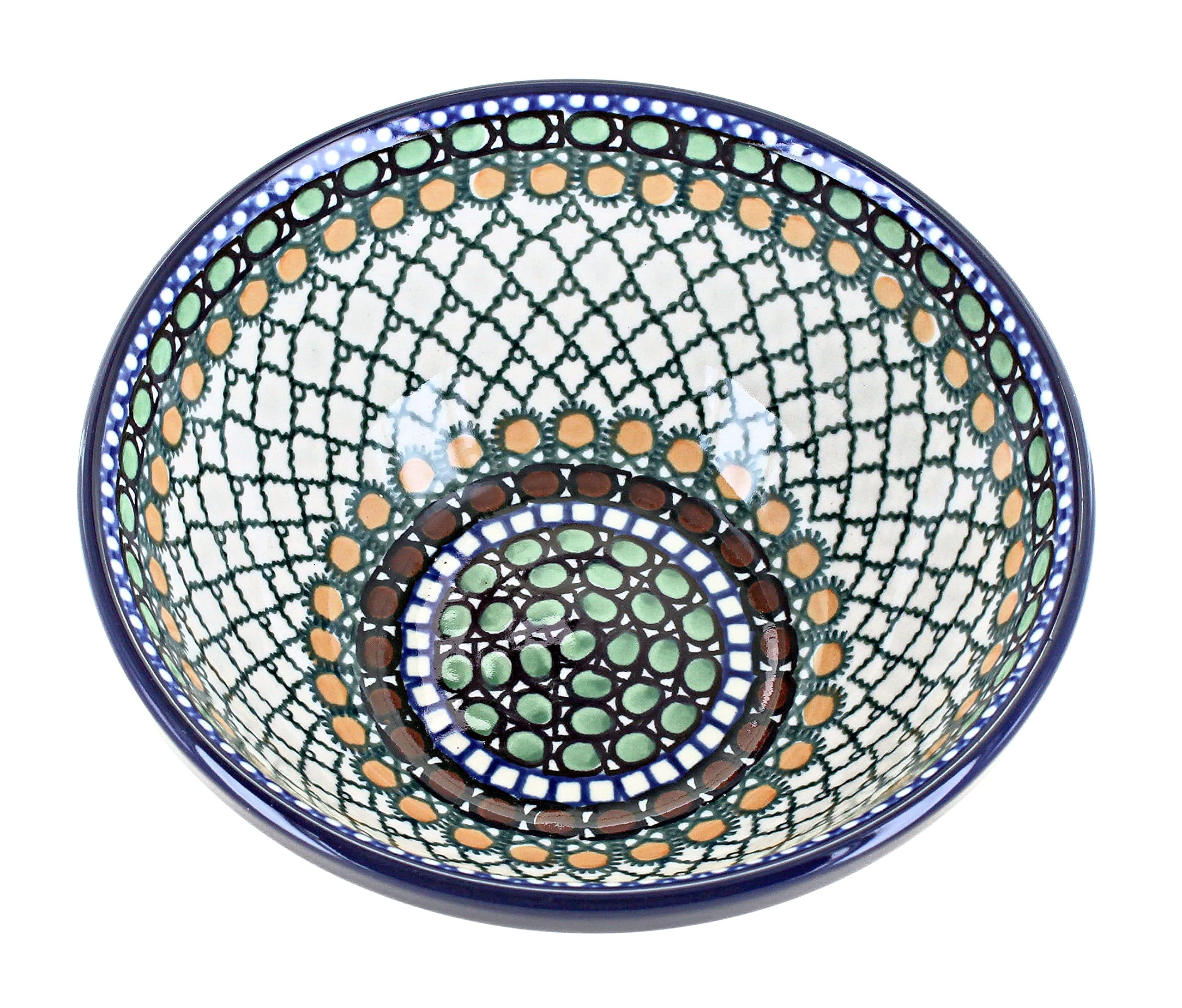 Blue Rose Polish Pottery Tranquility Cereal/Soup Bowl - Handcrafted Ceramic Bowl for Breakfast, Soup & Dessert - Perfect for Home Dining, Gifts & Kitchen Decor
