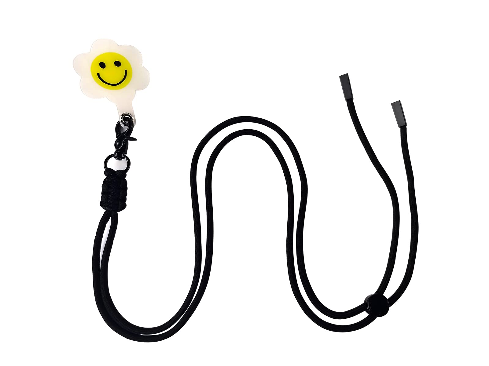 **Universal Adjustable Nylon Phone Lanyard with Smile Pads - Crossbody Neck Strap for Most Smartphones (Black) - Perfect for Work, Travel, and Outdoor Activities**