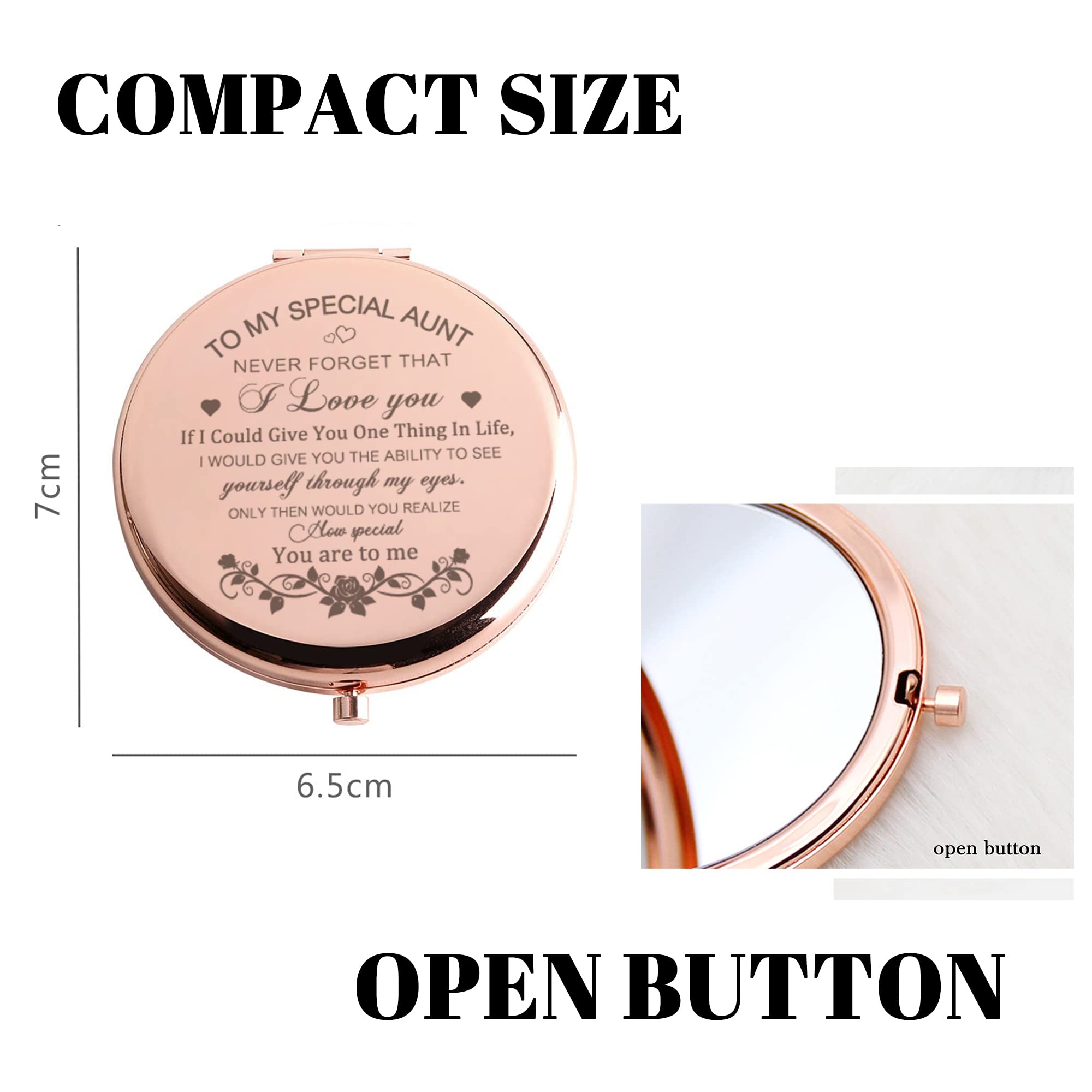 GAOLZIUY 2.5 Inch Rose Gold Compact Mirror - Portable Hand Mirror for Women, Perfect Gift for Mother's Day & Birthdays - Great for Makeup, Travel, and Home Use
