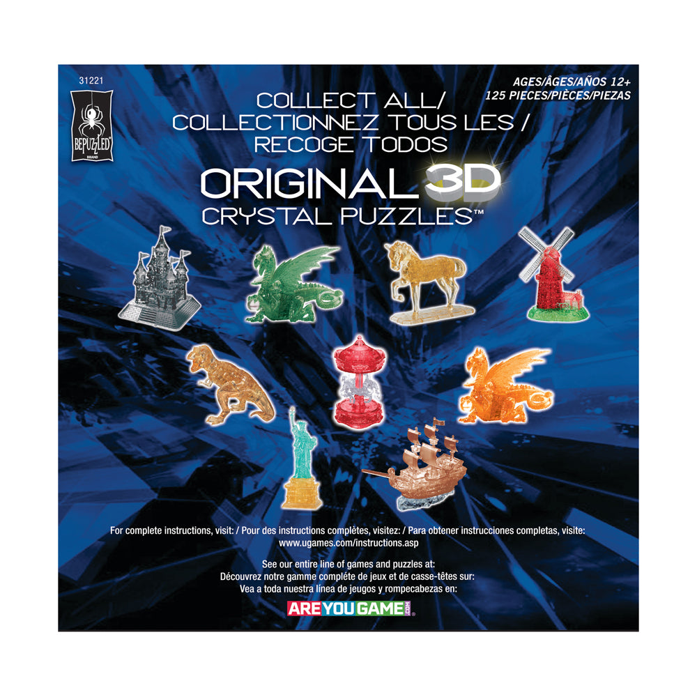 BePuzzled Clear Castle 3D Crystal Puzzle - 125 Piece Brain Teaser for Adults & Teens | Fun Educational STEM Toy for Family Game Night & Stress Relief