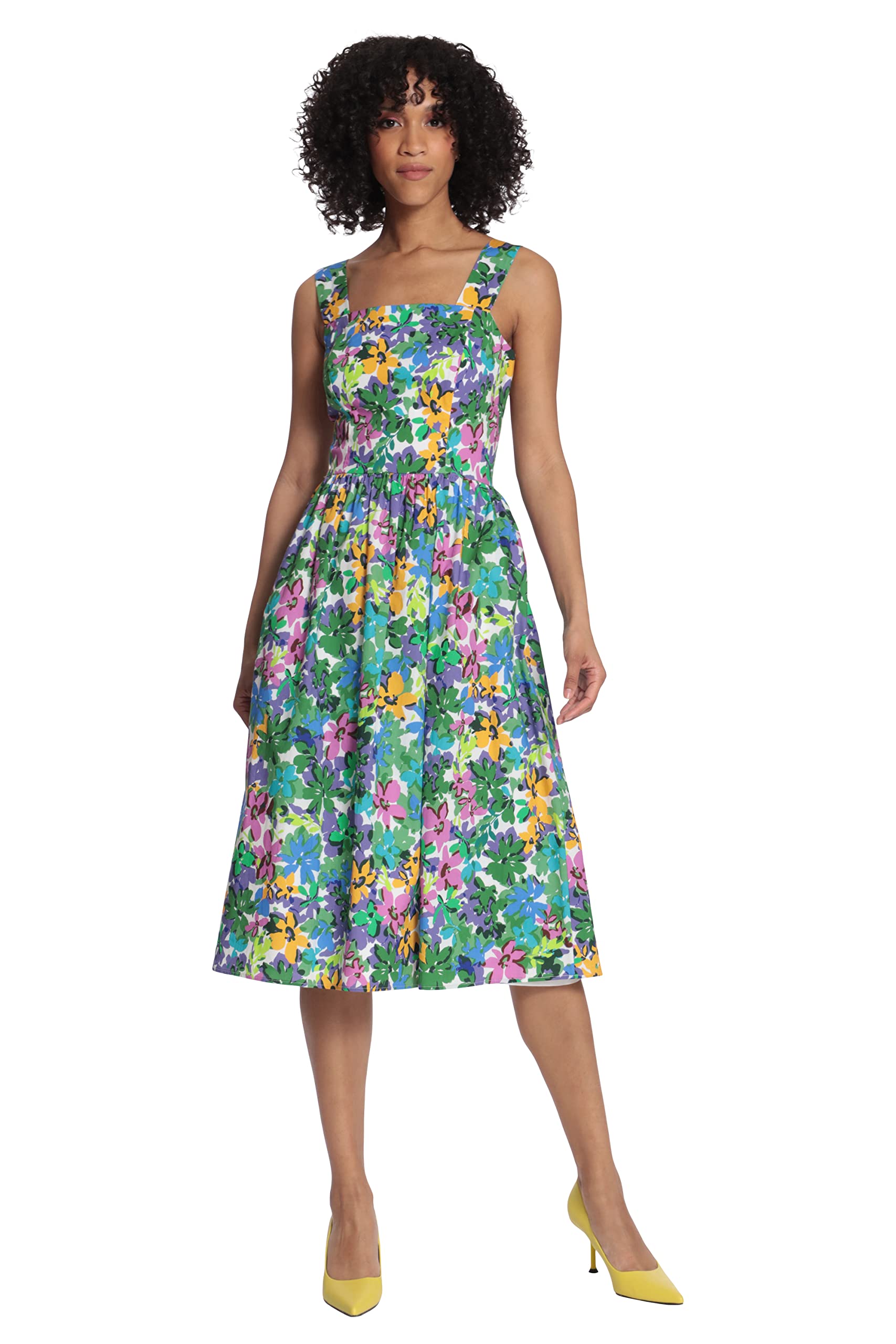 Maggy London Sleeveless Strap Dress - Elegant Full Skirt for Parties & Weddings
