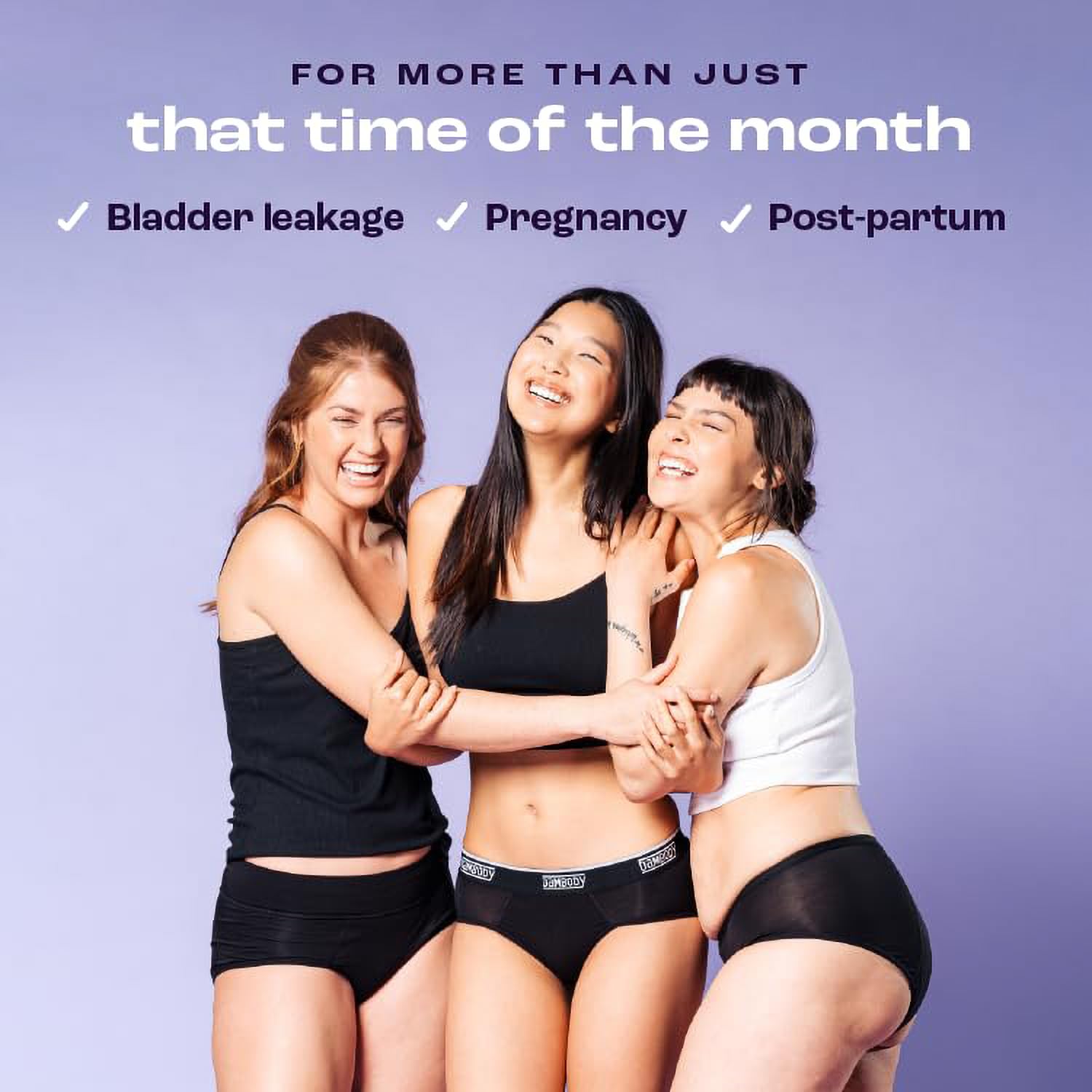 Bambody Absorbent Hipster Period Underwear for Women & Teens - Maternity & Postpartum Underwear - Breathable & Silky Smooth - Perfect for Light to Medium Flow Days, Overnight Protection, and Postpartum Recovery