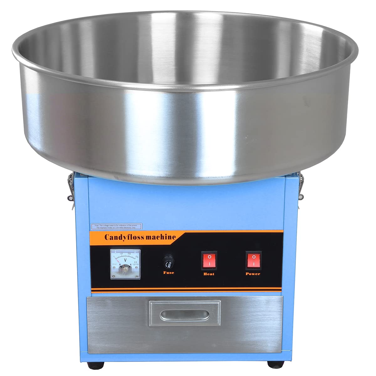 Commercial Cotton Candy Machine for Parties - Large Blue Candy Floss Maker for Events, Carnivals & Home Use
