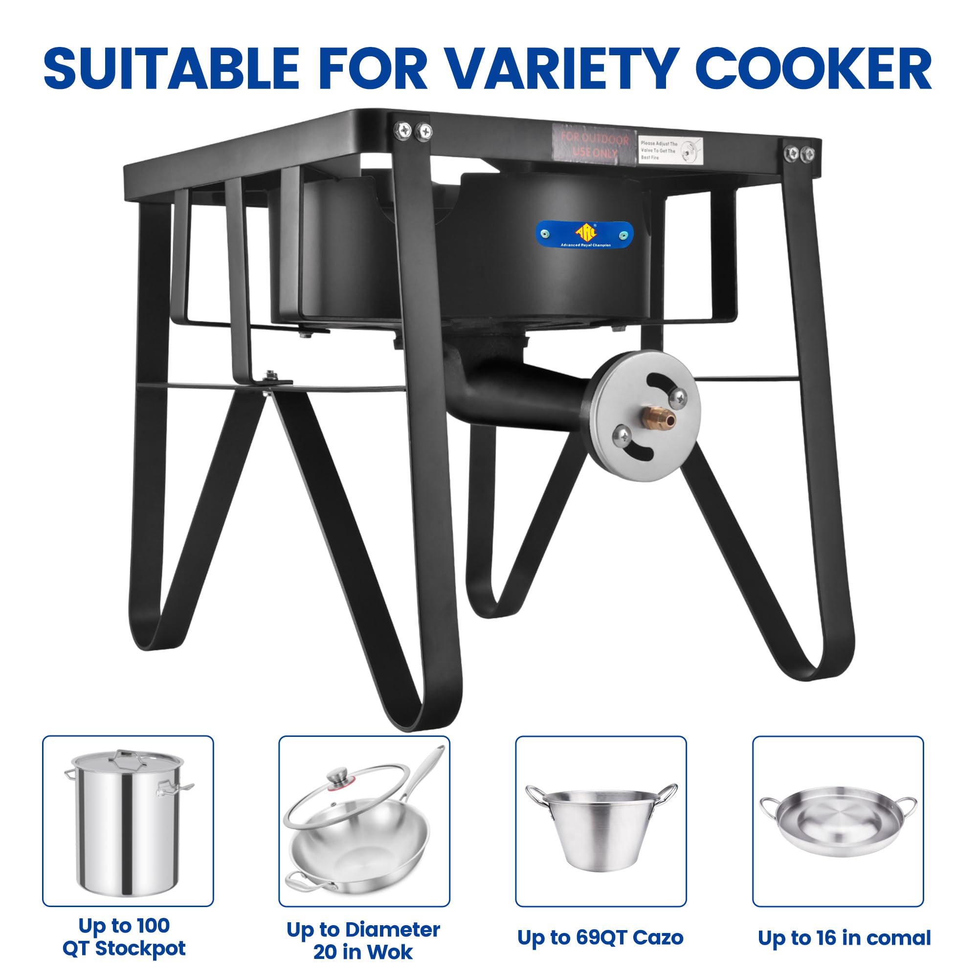 **200,000 BTU Heavy-Duty Single Burner Propane Stove for Outdoor Cooking – Turkey Fryer, Crawfish Boil, Homebrewing, Camping & Backyard Grilling**