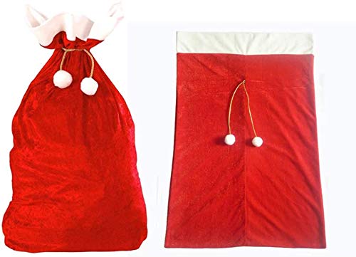 Large Christmas Velvet Santa Sack Bag - Xmas Present Storage & Gift Wrapping Bags for Toys & Holiday Gifts - Perfect for Holiday Decor, Party Favors & Festive Gift Giving