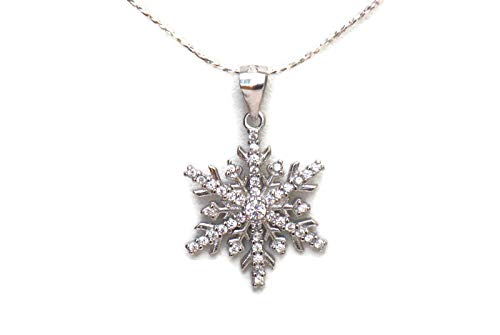 925 Sterling Silver Snowflake Pendant Necklace for Women - Elegant Winter Jewelry Gift for Wife, Bridal, Wedding & Anniversary - Perfect for Christmas, Birthday & Holiday Parties