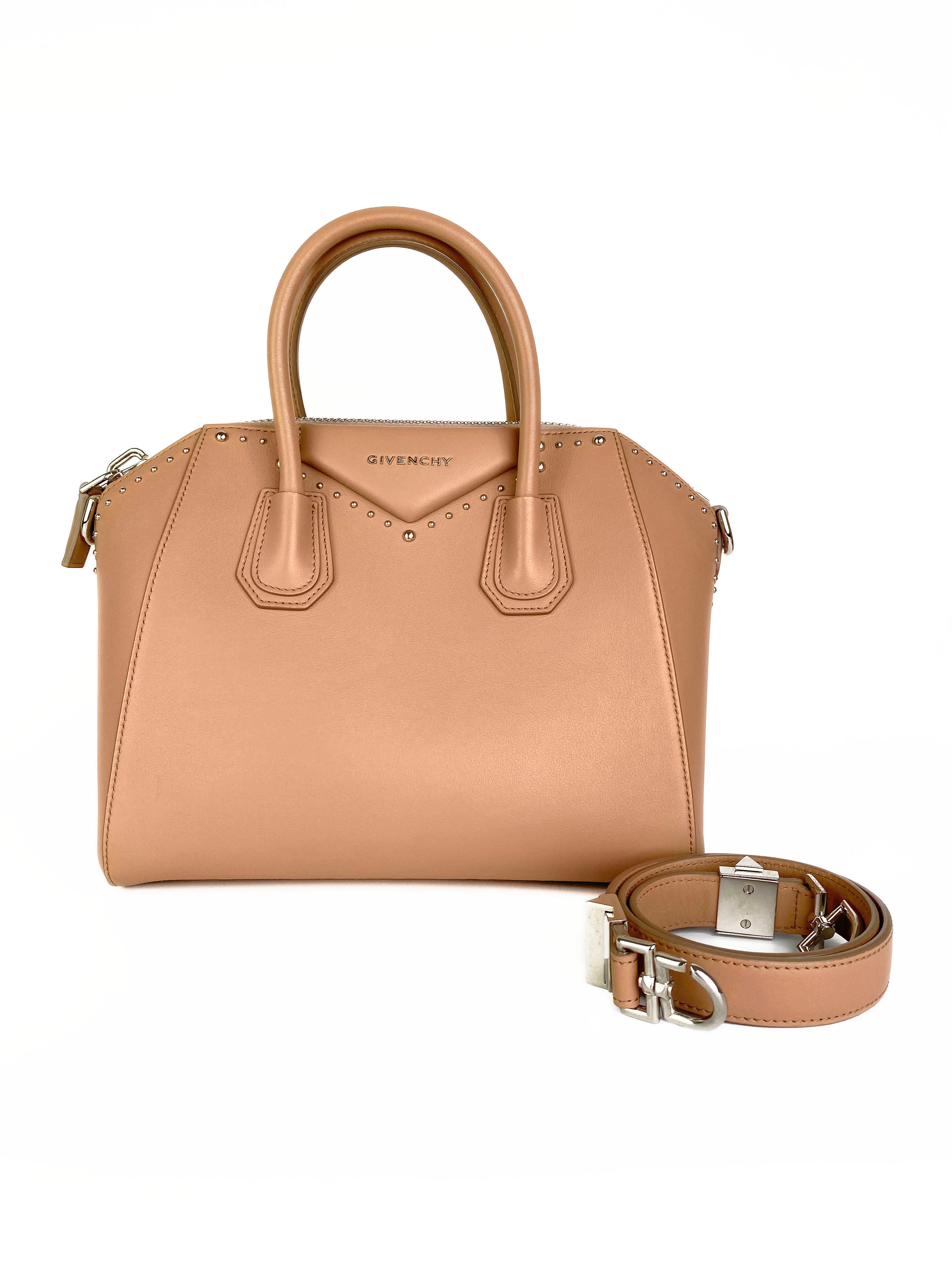 Givenchy Small Antigona Studded Tote Bag in Nude Pink | Luxury Designer Handbag for Women | Perfect for Work, Travel & Evening Events