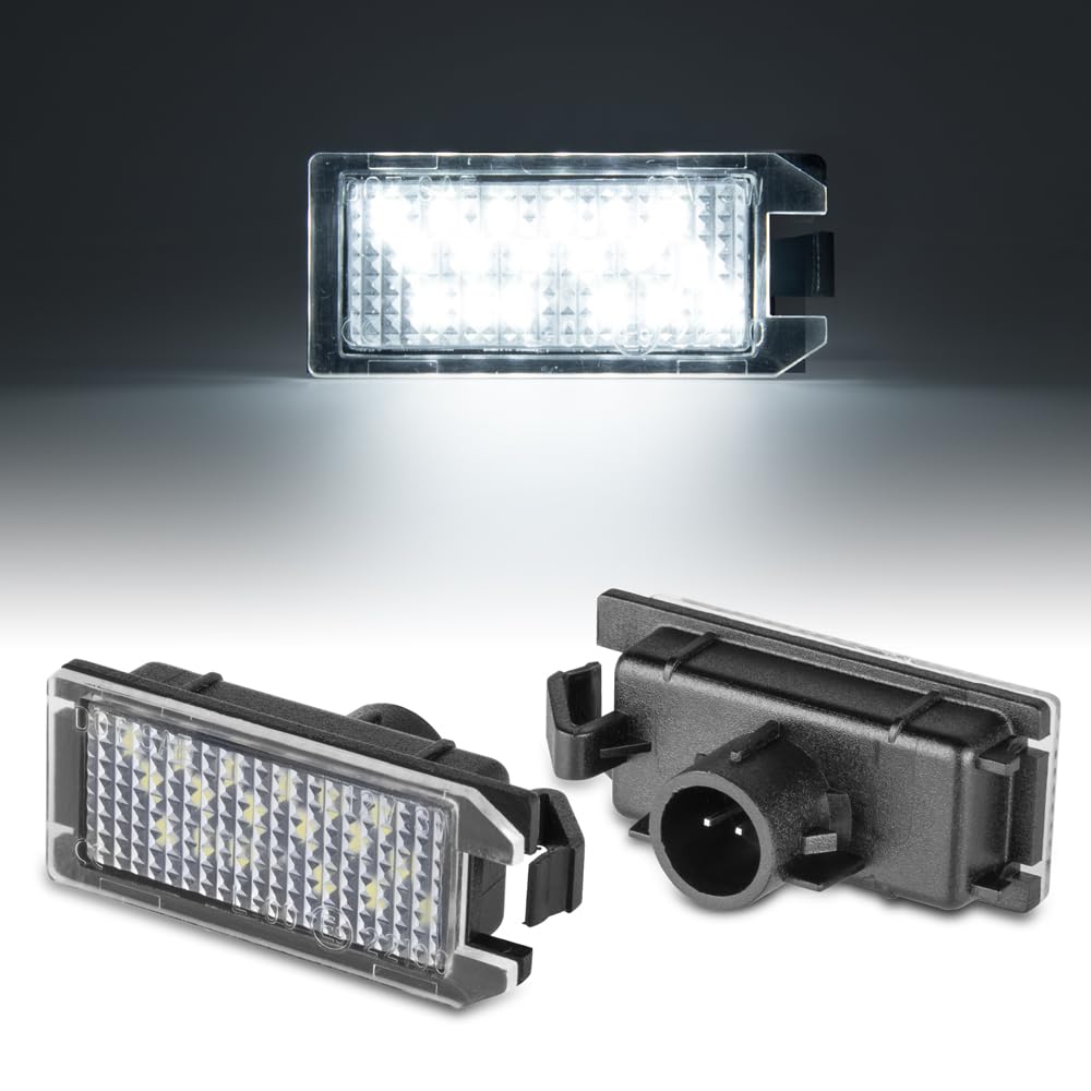 POPMOTORZ LED License Plate Lights - Super Bright 6000K White 18 SMD LED Rear Tag Lights for Fiat 500, Dodge Viper, Jeep Grand Cherokee/Compass/Patriot, Maserati Levante - Perfect for Night Driving & Enhanced Vehicle Visibility