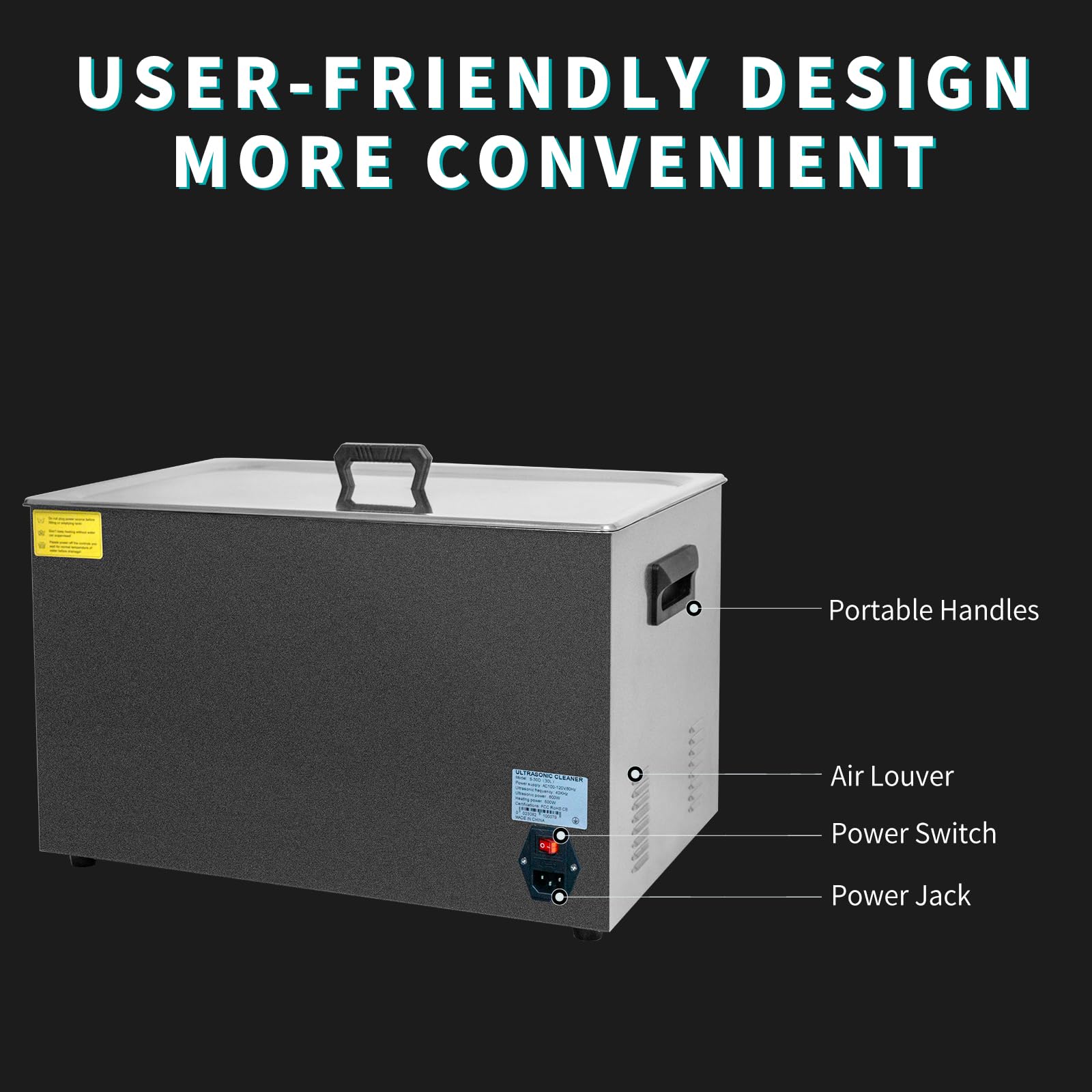 600W 30L Ultrasonic Cleaner with Heater & Timer - Professional Cleaning for 3D Printed Parts, Carburetors, Circuit Boards, Jewelry - Effectively Removes Oil, Grease & Rust - Ideal for Industrial, Automotive & Home Workshop Use