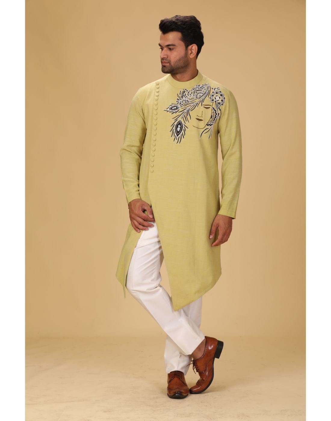 BluesnGreys Designer Lemon Yellow Embroidered Kurta Pant Set for Women | Party Wear & Festive Outfit | Perfect for Weddings, Diwali & Special Occasions