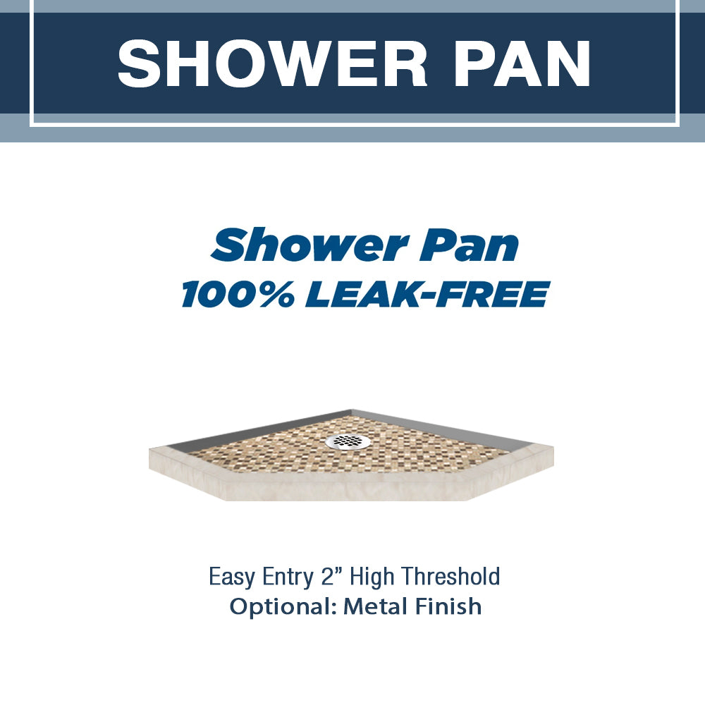 Rafe Marble Roma Mosaic Neo Shower Enclosure Kit - Waterproof Bathroom Upgrade for Modern Homes & Luxury Hotels