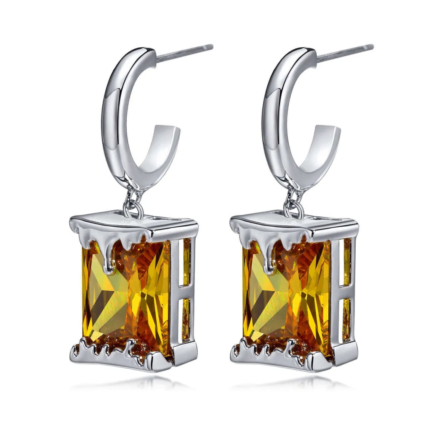 Elegant Hoop Earrings with Genuine Stone - Perfect for Women's Fashion, Parties, and Everyday Wear