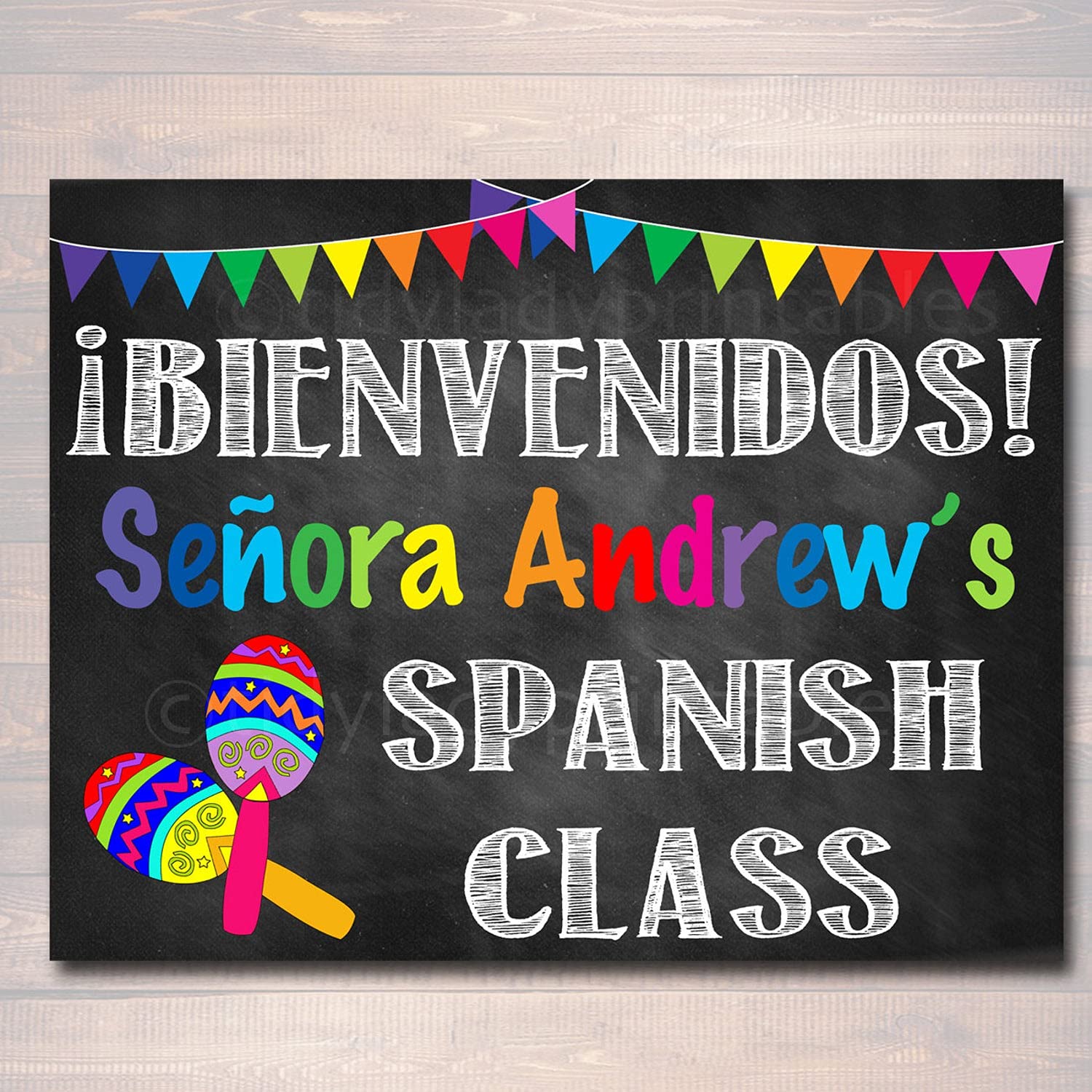Custom Spanish Teacher Door Sign - Bienvenido Classroom Decor for Back to School
