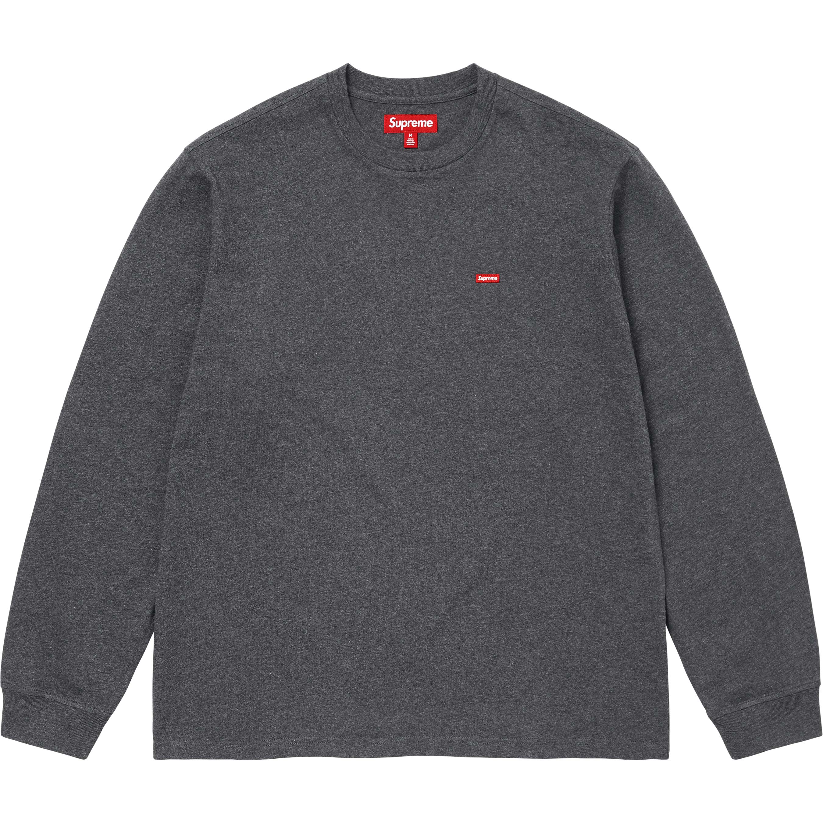 Supreme FW24 Small Box Logo Long Sleeve T-Shirt - Charcoal Gray | Streetwear Fashion, Urban Style, Casual Wear for Men & Women