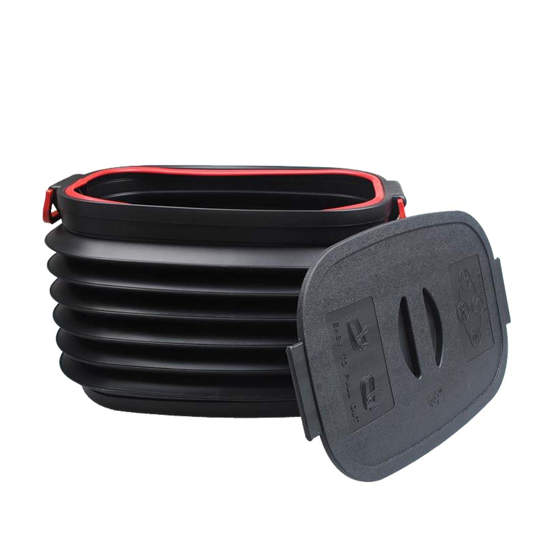 37L Collapsible Plastic Car Organizer Bin with Lid - Portable Storage Box for Camping, Road Trips & Outdoor Gear Organization | Perfect for SUV, Truck & Vehicle Storage