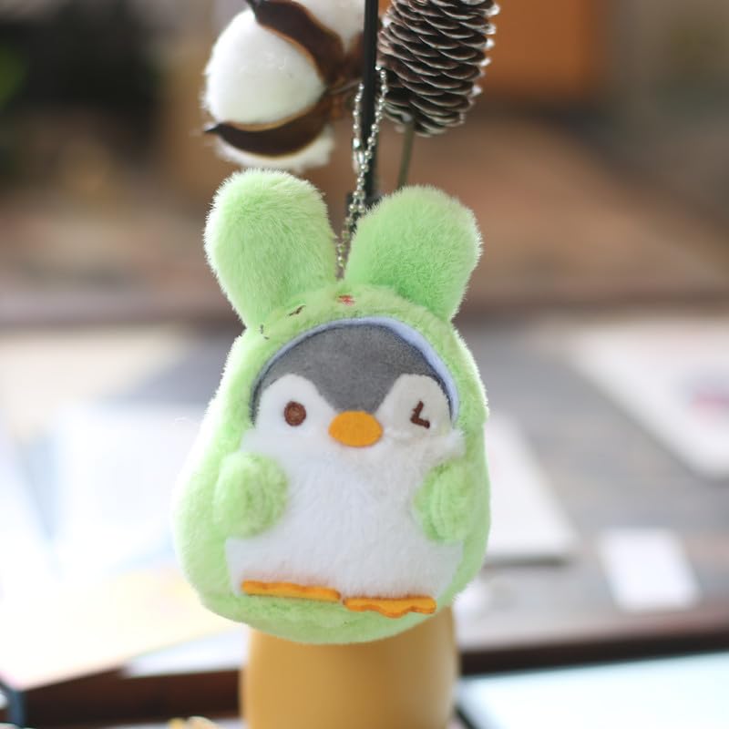 Adorable Rabbit Costume Plush Penguin Keychain - Cute Cosplay Key Ring for Handbags, Backpacks & Gifts | Perfect for Anime Fans, Kawaii Lovers & Unique Accessories