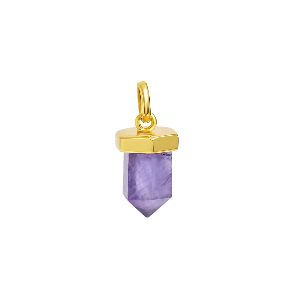 Elegant Drop Amethyst Crystal Gold Charm Pendant - Perfect for Necklaces, Bracelets & Jewelry Making | Spiritual Healing & Fashion Accessory