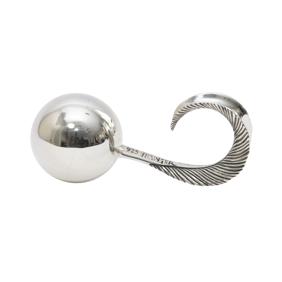 Sterling Silver Mallard Feather Baby Rattle - Handcrafted Infant Teether & Keepsake Gift for Newborns - Perfect for Christening, Baby Showers, and 1st Birthday Celebrations