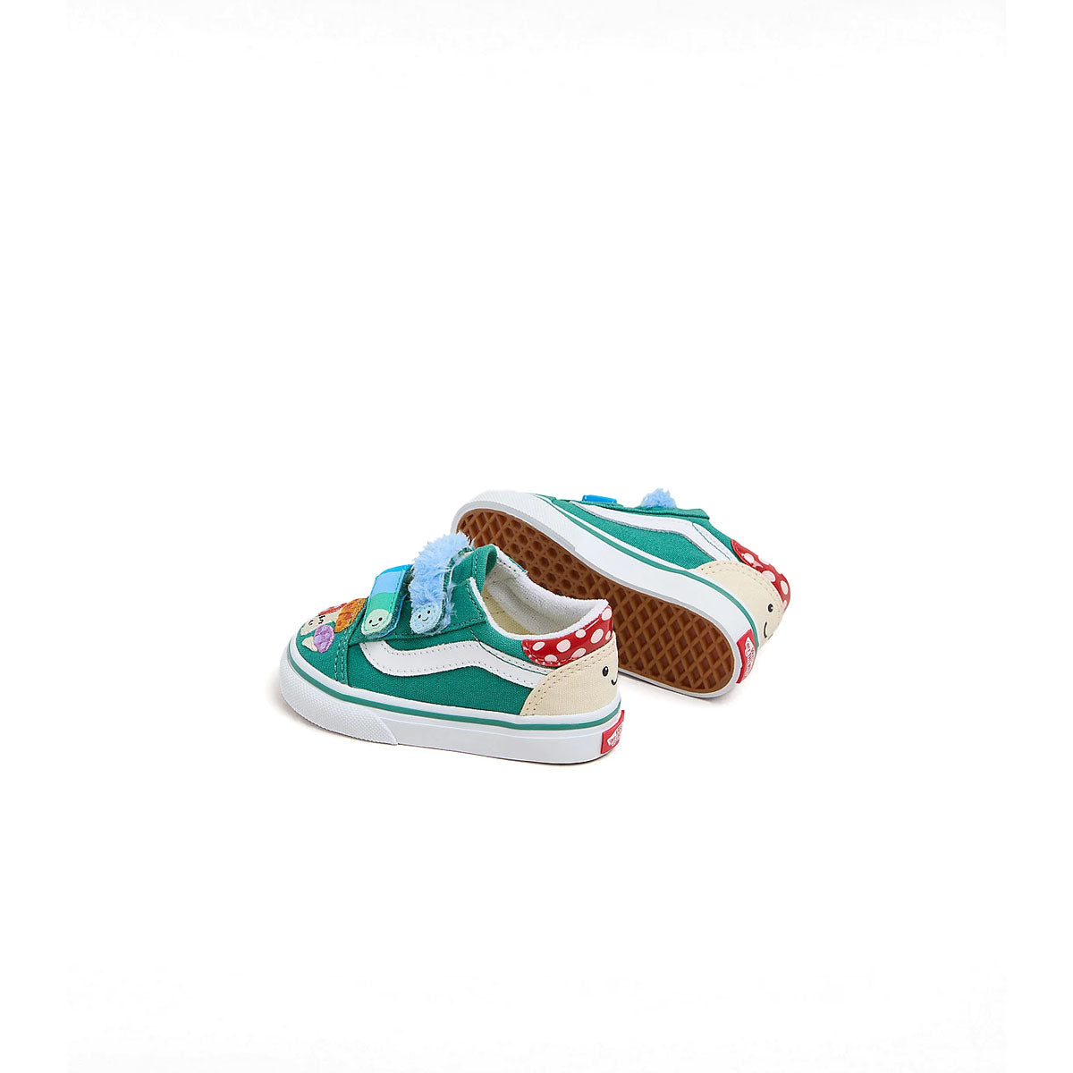 Kids' Old Skool V Hook & Loop Sneakers - Mushroom Color Comfortable Skate Shoes for Boys & Girls | Perfect for School, Playground & Casual Wear
