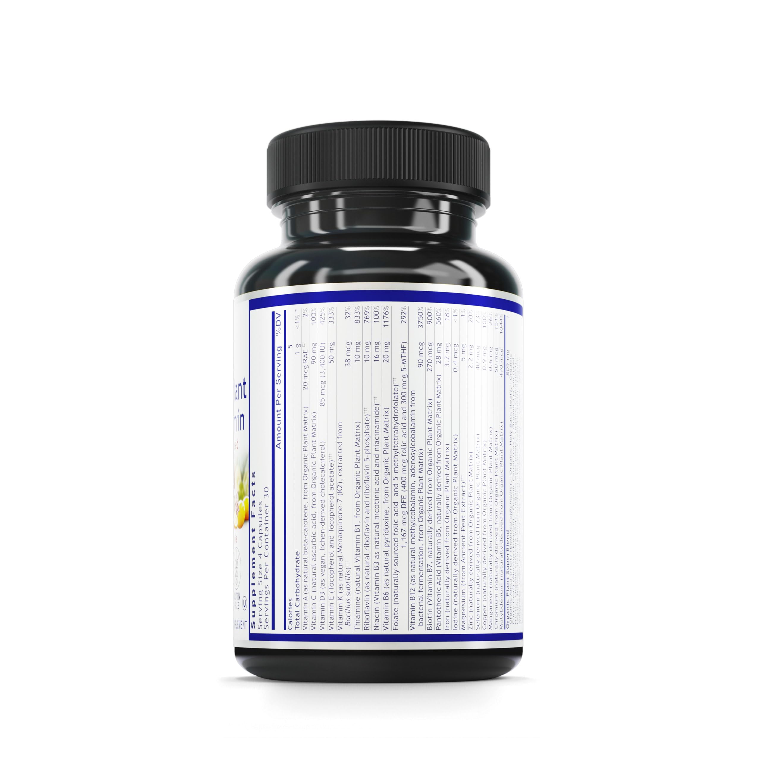 QNL Quantum Plant Multi-Vitamin - Complete Plant-Based Multivitamin for Adults with Immune Support - 120 Natural Capsules for Men & Women | Daily Wellness Supplement for Energy & Immune System Boost