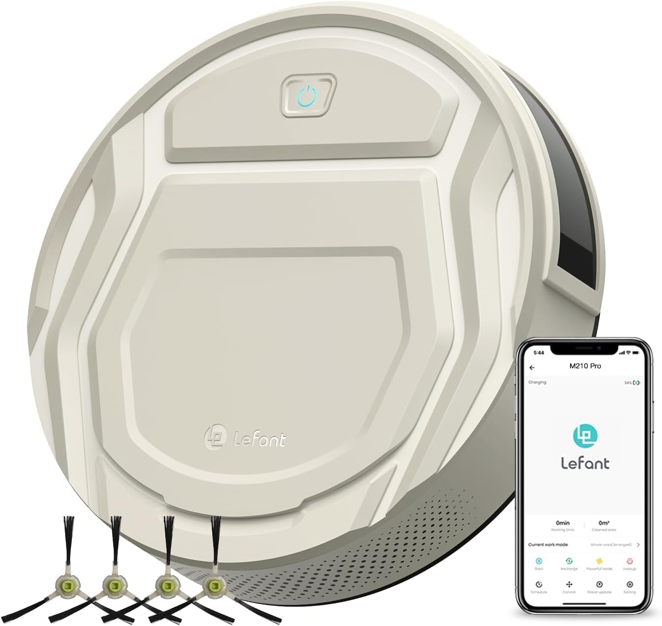 Lefant M210 Pro Slim Robot Vacuum Cleaner - Powerful Suction, 120 Min Runtime, Self-Charging, WiFi/Alexa/APP/Voice Control - Ideal for Pet Hair, Hard Floors & Low-Pile Carpets - Perfect for Daily Home Cleaning & Pet Owners